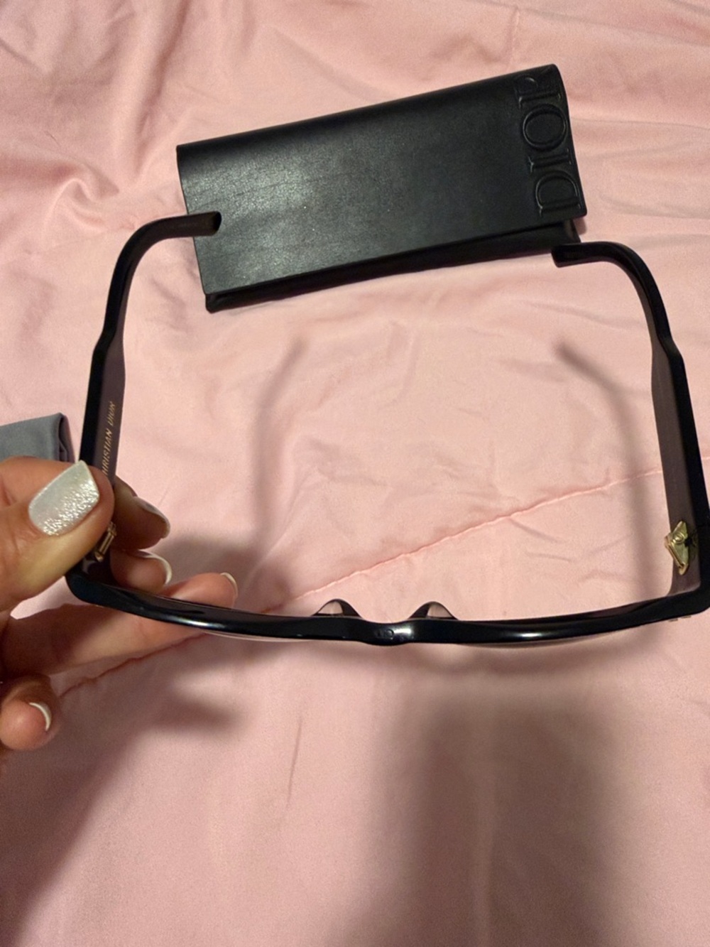 Dior Black Cat‑Eye Sunglasses with Matching Black Case - Picture 5 of 10